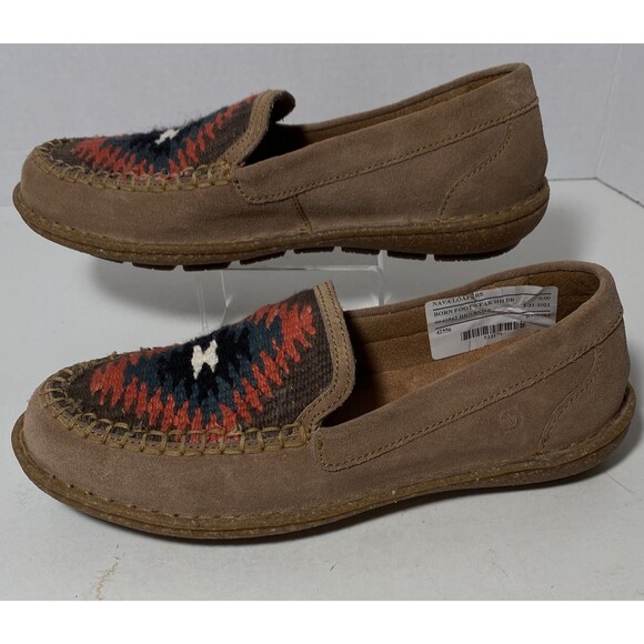 Sundance BORN Nava Loafers Brn Comfort Embroidered Suede Aztec Women’s Sz 7 NEW - Picture 5 of 11